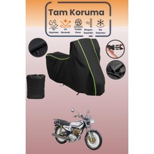 Dokaca Neo Siyah Neon Fitilli Kuba Çita 180R Gold Uyumlu Motor Branda, Koruyucu Örtü, Motosiklet Brandası