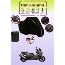 Dokaca Neo Siyah Neon Fitilli Arka Çanta Uyumlu Honda Adv 350 Uyumlu Motosiklet Brandası, Koruyucu Örtü