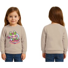 Sedirli Unisex Labubu Baskılı Çocuk Swaetshirt 3 Iplik Şardonlu