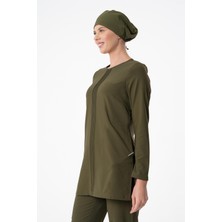 Almesta Premium Lenny Cerrahi Tesettür Üst - Haki Yeşil