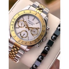 Ferucci Ferrucci Iç Fonksiyonları Aktif 30MT Suya Dayanıklı Çelik Kordon + Bileklik Hediyeli Erkek Kol Saati VS.BLKT.0777