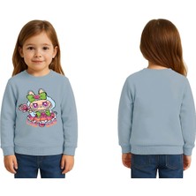 Sedirli Unisex Labubu Baskılı Çocuk Swaetshirt 3 Iplik Şardonlu