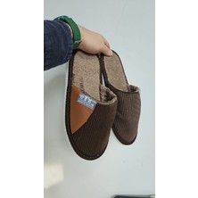 Slipcat Unisex Ev Terliği Kaymaz Tabanlı Ribana Kumaş Konforlu Model Şık ve Konforlu Ev Içi Terlik Yarı Deri