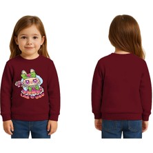 Sedirli Unisex Labubu Baskılı Çocuk Swaetshirt 3 Iplik Şardonlu