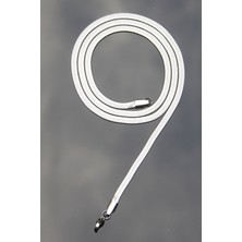 Rua Jewelry Çelik Italyan Yassı Yılan Balıksırtı Kolye 4 mm Gümüş Renk | Kararmaz ,unisex ,2 Yıl Garantili