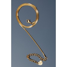 Rua Jewelry Çelik Italyan Box Chain Kolye 1 mm Altın Renk | Kararmaz , Unisex , 2 Yıl Garantili