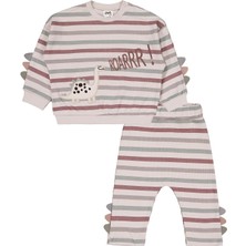 Civil Baby Çizgi Empirme 6-18 Ay Takım - Bej 9-12 Ay