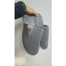 Slipcat Unisex Ev Terliği Kaymaz Tabanlı Ribana Kumaş Konforlu Model Şık ve Konforlu Ev Içi Terlik Yarı Deri
