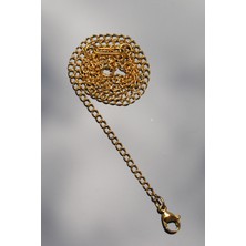 Rua Jewelry Çelik Italyan Ataş Uçlu Tek Klasik Zincir Kolye 2 mm Altın Renk | Kararmaz ,unisex ,2 Yıl Garantili