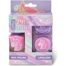 Çok Renkli  Little Unicorn Kız Çocuk 3'lü Makyaj Seti
