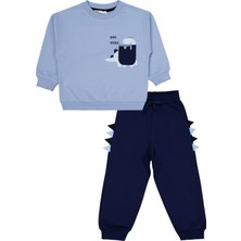 Civil Boys Dinozor Baskılı 2-5 Yaş Eşofman Takımı - Mavi 5-6 Yaş