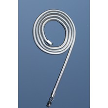 Rua Jewelry Çelik Italyan Yassı Yılan Worm Kolye 4 mm Gümüş Renk | Kararmaz ,unisex ,2 Yıl Garantili