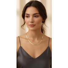 Rua Jewelry Çelik Italyan Square Ezme Kolye 5 mm Altın Renk | Kararmaz , Unisex , 2 Yıl Garantili