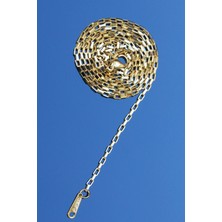 Rua Jewelry Çelik Dikdörtgen Geçirmeli Zincir Paslanmaz Çelik Kolye Altın Renk-2mm