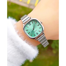 Weluxa Gümüş Renk Turkuaz Kadran Ayarlanabilir Kordon Vintage Kadın Kol Saati