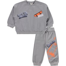 Civil Baby Baskılı 2'li Takım Erkek Gri Skate Life Temalı Rahat Kullanım