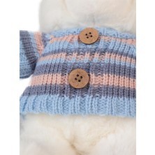 Can Oyuncak Ayı Çizgili Kazak (Beyaz) - Standart Standart