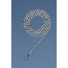 Rua Jewelry Figaro Model Zincir Paslanmaz Çelik Kolye Gümüş Renk - 65CM - 4mm 2 Yıl Garanti