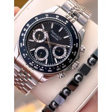 Ferucci Ferrucci Iç Fonksiyonları Aktif 30MT Suya Dayanıklı Çelik Kordon + Bileklik Hediyeli Erkek Kol Saati VS.BLKT.0776