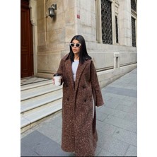 Libreprive Kadın Kuşaklı Uzun Kaban Düğmeli Oversize Kesim Şık Günlük Palto