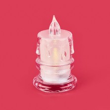 Kpm LED Pilli Mum - Şeffaf - 8 cm