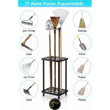 3art Metal Dekorasyon Metal Bahçe Aletleri Düzenleyici Stand – Kürek, Süpürge, Tırmık Askılığı - Dayanıklı