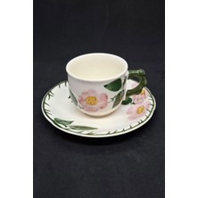Villeroy & Boch Wild-Rose El Boyama Alman Antika 2 Parça Porselen Çay Fincanı Seti 160 ml