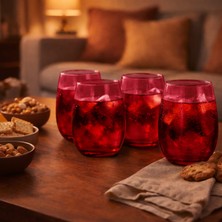 Rakle Larc 4'lü Meşrubat Bardağı - Kırmızı - 350 ml