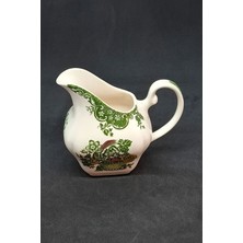 Fransız Limoges Ingiliz Antika Porselen Yeşil Sütlük 250 ml