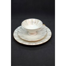 Abbetc Royal Johan Seltmann Vohenstrauss Ince Porselen Çay Fincanı ve Tabakları 3 Parça 150 ml