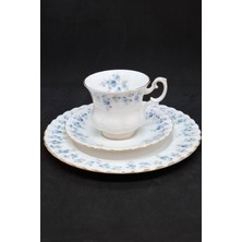 Paragon Memory Lane Bone China Porselen Duble Kahve Fincanı ve Tabakları 3 Parça 120 ml