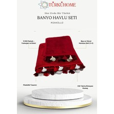 Püsküllü Yumuşak Pamuk Havlu Seti