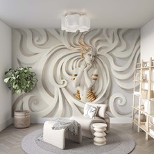 Grown 3D Beyaz Surreal Kadın Silüyeti Duvar Kağıdı