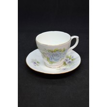 Abbetc Bone China Mavi Gül Vintage Çay/kahve Fincanı 2 Parça 150 ml