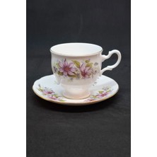 Abbetc Royal Kent Bone China Çiçekli Duble Kahve Fincanı 130 ml