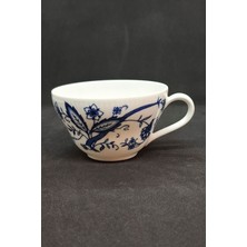 Mavi Soğan Desenli Yatay Form Tek Çay Fincanı 130 ml