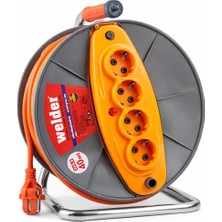 Çillor 3x2,5 Makaralı Uzatma Kablosu-40 Mt/4 Prizli