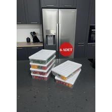 Okyanus Home Buzdolabı  ve Dondurucuya Uygun Saklama Kabı Bej 6 Adet 1200ML