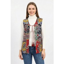 Eliş Şile Bezi Kolsuz Tuğba Çift Taraflı Otantik Kısa Pazen Kışlık Yelek Bordo Brd