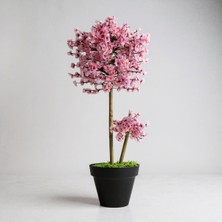Luxdecor Yapay Sakura Ağacı - Pembe Bahar Esintisi 150 cm Siyah Plastik Saksı