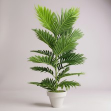 100 cm Yapay Areca Palmiyesi – Premium Dekoratif Iç Mekan Bitkisi Beyaz Plastik Saksı