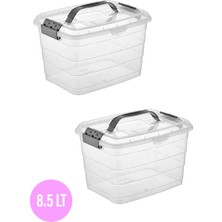 Follow Me Şeffaf Tetris Kare Saklama Kabı - 8,5 Lt (2 Adet)