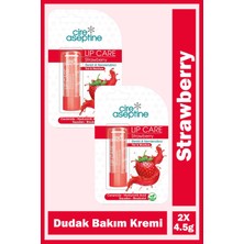 Cire Aseptine Lip Care Strawberry Renkli Dudak Bakım Kremi 4,5 gr 2 Adet