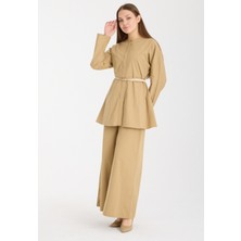Bolivente Vizon Premium Kemerli Bluz ve Pantolon Takım