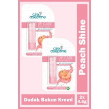 Cire Aseptine Lip Care Peach Shine Renkli Dudak Bakım Kremi 4,5 gr 2 Adet