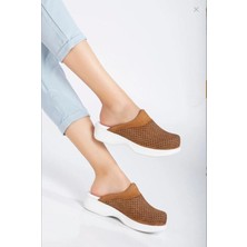 Shoemix Kadın Hakiki Deri Kahverengi Ortopedik Hemşire,doktor,veteriner,dentist,öğretmen,aşçı,gastro Sabo Terlik