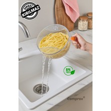 Comprox Kırılmaz Polikarbonat Süzgeç Kap 2 L – Pirinç/makarna/sebze-Meyve Yıkama & Süzme – Bpa Free