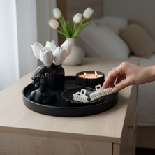 Ellayda Dekoratif Sunum Tepsisi Seti – Mumluk & Vazo Uyumlu – Modern Ev ve Yatak Odası Dekoru