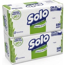 Solo Çek-Al Havlu 100 Yaprak 2 Li | Organik Bambu Özlü