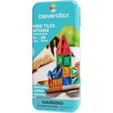 Cleverclixx Mini Tiles Travel Pack Seyahat Seti Manyetik Bloklar, Intense 28 Parça